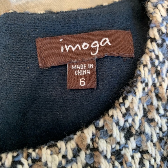 Short-Sleeve Tweed Dress w/ Faux-Leather Trim size 6 - Picture 6 of 6